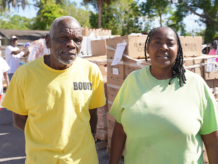 Volunteers at a Feeding Partner Site