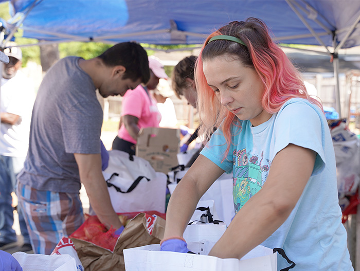 Volunteers at a Feeding Partner Site