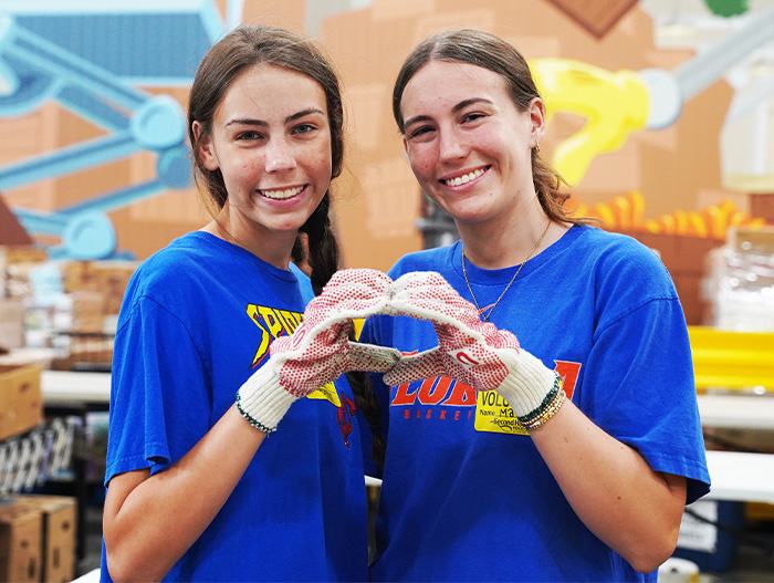 Volunteers in Warehouse